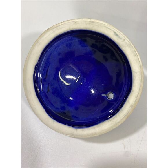 Vintage Hall? Pottery Cobalt Blue Diamond Quilted Coffee Tea Pot Mid Century MCM - Picture 8 of 12